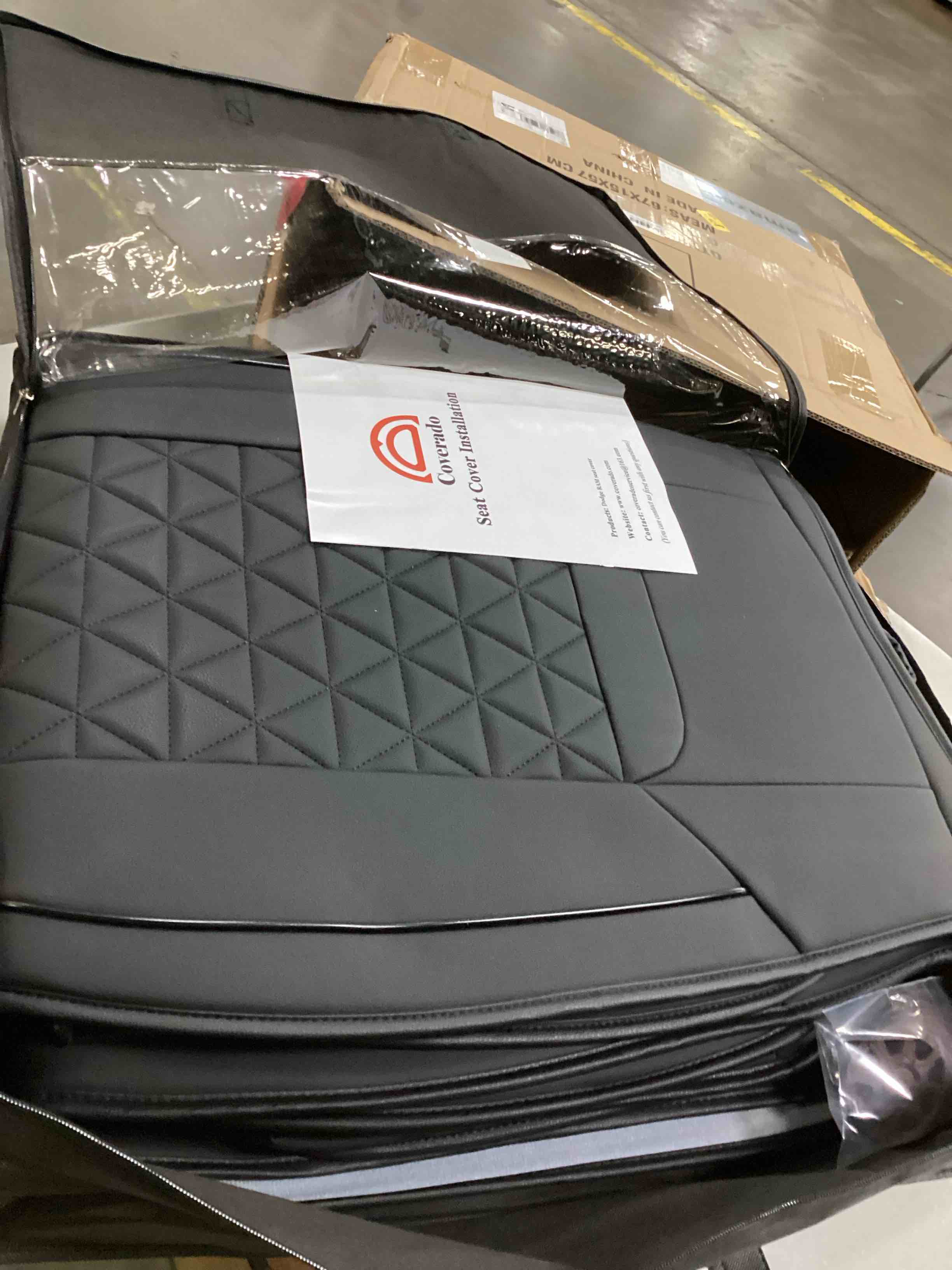 Coverado Car Seat Covers Full Set, Dodge RAM Seat Cover Waterproof Leather Protector Fit 2009-2022 1500 2010-2022 2500 3500 Truck Pickup CrewCab with Curved Back Bench, Black