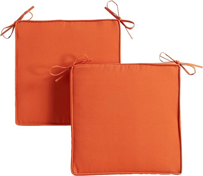 Greendale Home Fashions Outdoor 18-inch Square Reversible Seat Cushion, Sunrise 2 Count