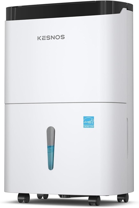 Kesnos 120 Pints Home Dehumidifier Most Efficient 2023 Energy Star for Space Up to 6500 Sq. Ft - Dehumidifier with Drain Hose for Basement, Bathroom - Dehumidifier with Front Display (JD025N-120)