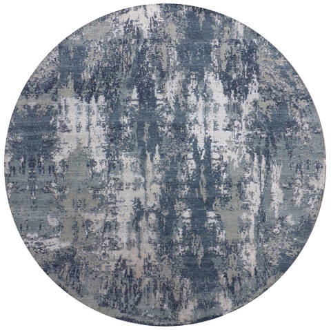 Jaipur Blue Round Hand Knotted 10'1" X 10'2" Area Rug 905-147542
