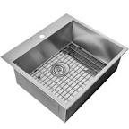 Drop-In 25-in x 22-in Brushed Stainless Steel Single Bowl 1-Hole Kitchen Sink