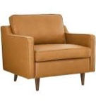 Impart Genuine Leather Armchair In Tan