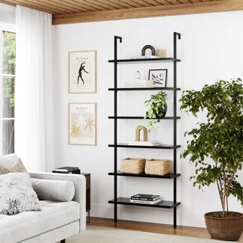 Chira 85" H x 30" W Steel Ladder Bookcase