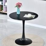 Mid Century Round Top Dining/Coffee Table w/Pedestal Base for Kitchen, Living Room & Breakfast Nooks