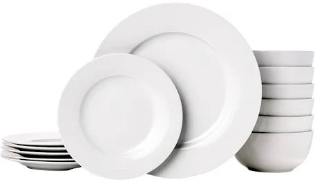 W Simply Round Dinnerware Set, Service for 8 Plus (Part number: SM-4500-RD-W)