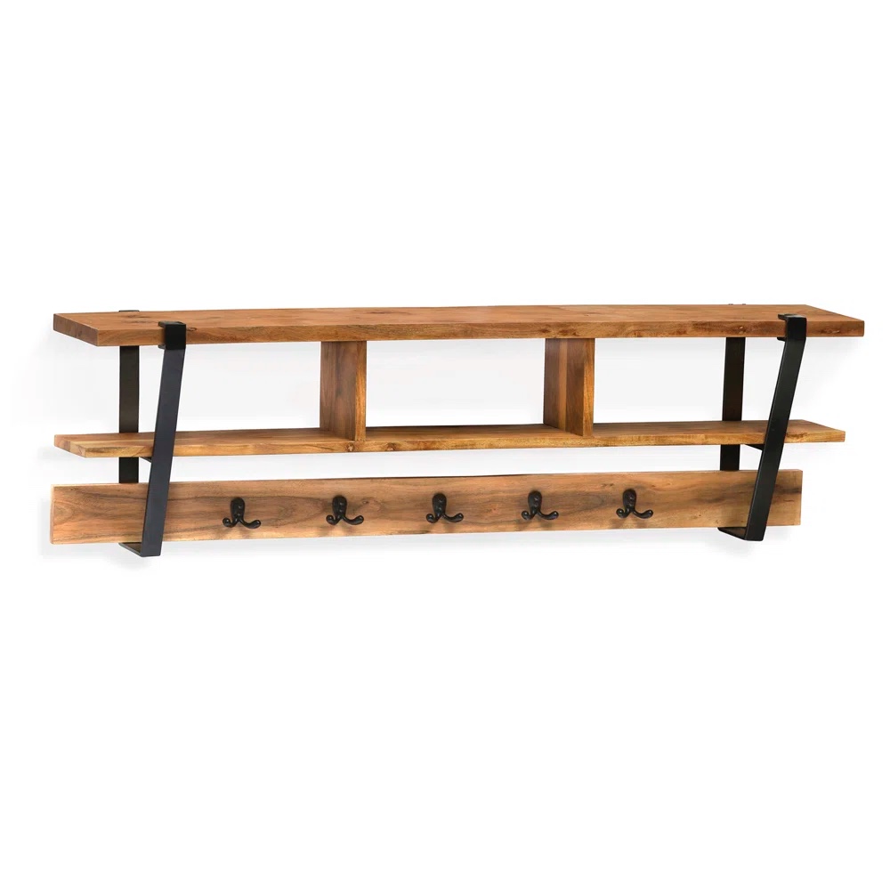 Tindal Live Edge Wall Mounted Coat Rack