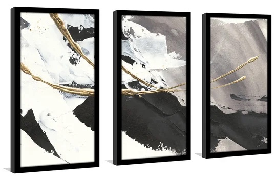 Gilded Arcs I - 3 Piece Picture Frame Painting