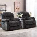 35" Wide Compact Swivel Rocker with Heat and Massage Durable Lounge Chair