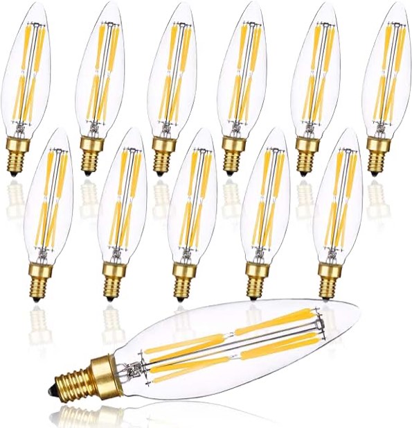create bright El 12 dimmable vintage candle bulb 6 pack