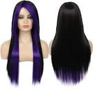 baruisi long purple black wig