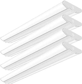 ANTLUX 4FT LED Wraparound Light Fixture 50W Ultra Slim LED Shop Lights for Garage, No Glare, 5500 Lumens, 5000K, 4 Foot Flush Mount Office Ceiling Wrap Light for Workshop Kitchen, 4 Pack