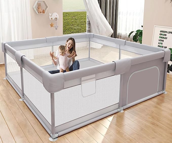 Baby Playpen Play Pens for Babies and Toddlers Baby Fence Baby Play Yards for Indoor & Outdoor with Breathable Mesh Anti-Fall