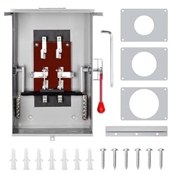 Heavy Duty Safety Switches, 240 Volt AC 4 Wire 2 Pole Non-Fusible 200 Amp Disconnect Switch, Multiple Insulation Protection to Ensure Your Safety, NEMA-3R Enclosure, Lockable Design