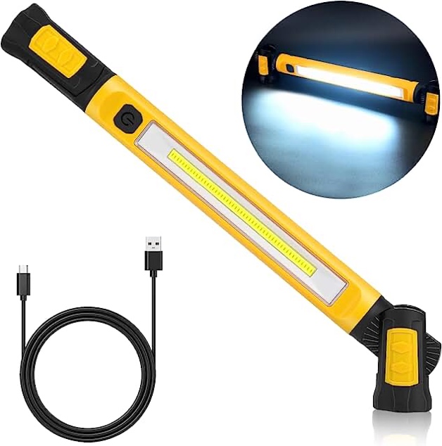 ETOOLAB Work Light?AUTO ON/Off?3000LM LED Work Light 5200mAh Under Hood Work Light with Hooks, Portable Magnetic Rechargeable Cordless Work Light for Mechanic/Car Repairing/Garage