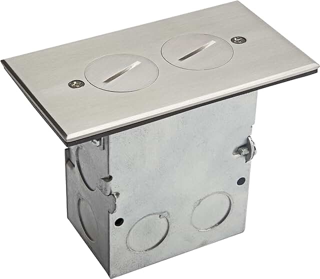 ENERLITES Screw Cap Cover Floor Box kit, 5” x 2.87” 1-Gang, 20A Tamper-Weather Resistant Duplex Receptacle Outlet, Watertight Gasket, Corrosive Resistant, UL Listed, 975506-C, Brass Brass1-Gang