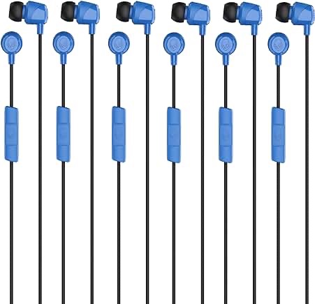 Skullcandy Jib in-Ear Wired Earbuds, Microphone, Works with Bluetooth Devices and Computers - Cobalt Blue 6-Pack Cobalt Blue 6 Pack 6 Pack