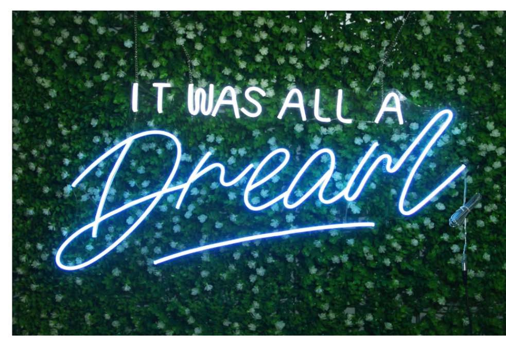 Neon Sign It was All A Dream Neon Sign Bedroom, LED Neon Sign for Wall Handmade Wall Decor Neon Light with Dimmer