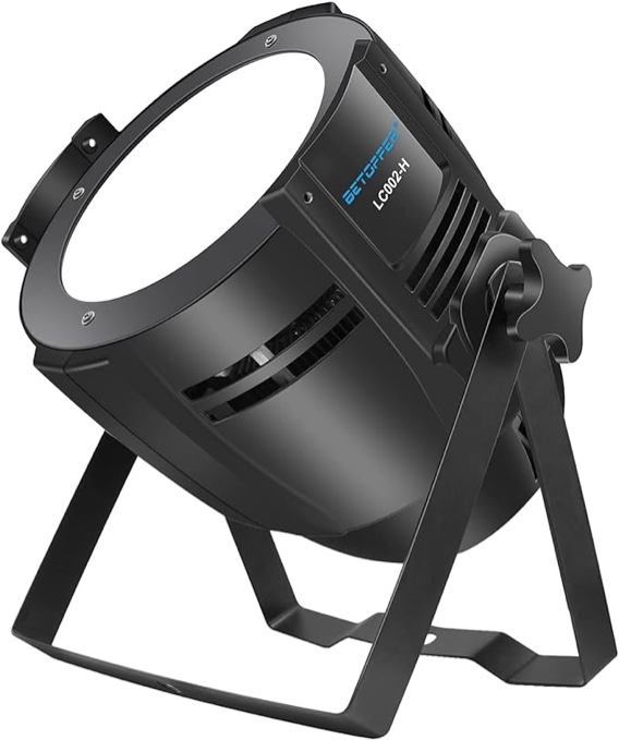 BETOPPER Stage Spotlight with/Barn Door, 200W COB Stage Light, Warm & Cold White LED DMX Light, Master-Slave Spot Light Strobe Lighting, Fresnel Lights for Church Wedding Theater Photo Studio (1)