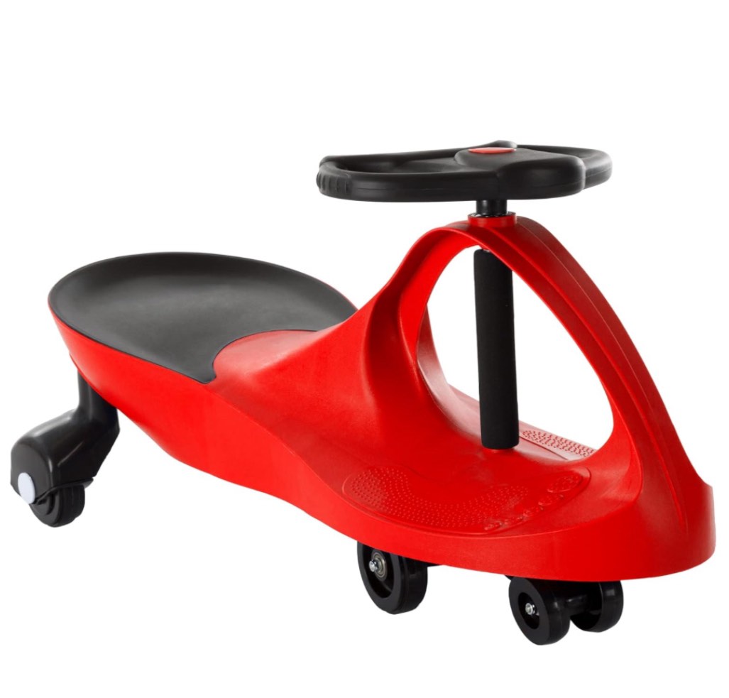 Wiggle Car Ride on Toy - No Batteries, Gears, or Pedals - Just Twist, Swivel, and Go - Outdoor Ride Ons for Kids 3 Years and Up by Lil' Rider (Red)