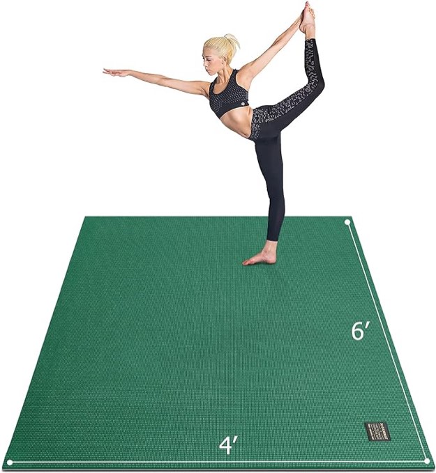 Gxmmat Large Yoga Mat 72"x 48"(6'x4') x 7mm for Pilates Stretching Home Gym Workout, Extra Thick Non Slip Anti-Tear Exercise Mat, Use Without Shoes