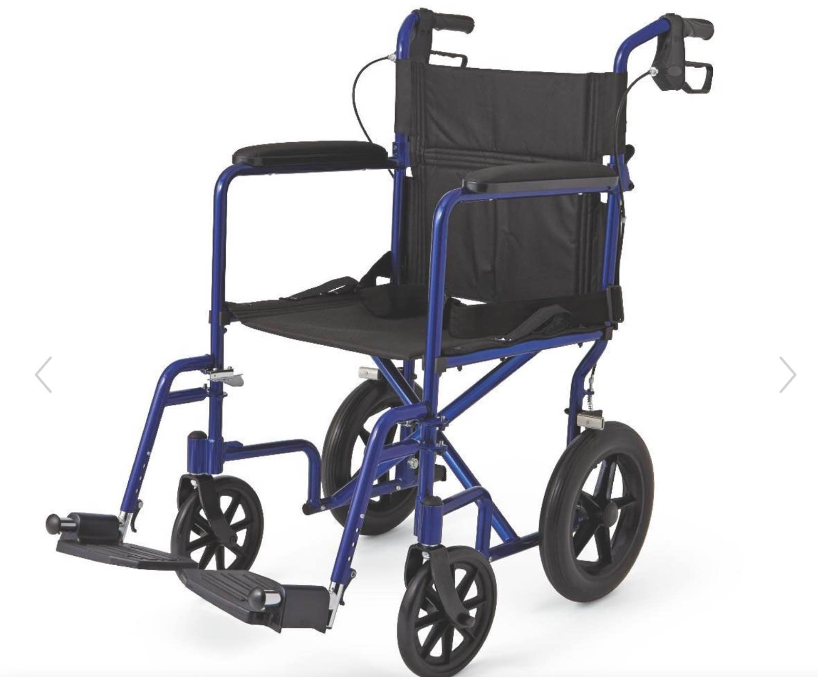 Medline Basic Aluminum Transport Chair 12in Blue 1Ct