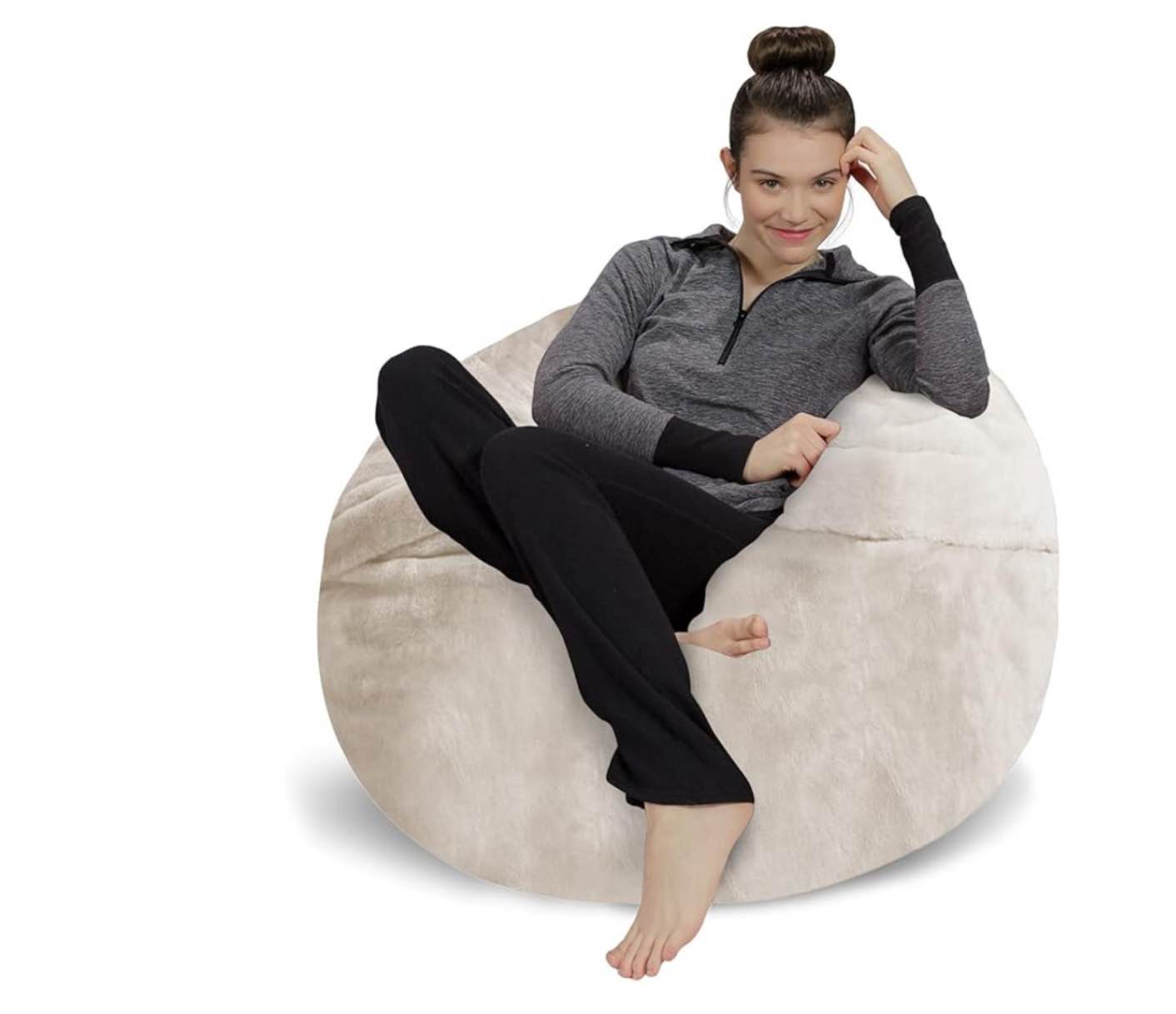 Amazon Basics Memory Foam Filled Bean Bag Chair with Microfiber Cover - 3', 