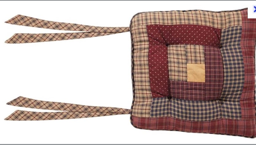 Millsboro Rustic 14 in Log Cabin Chair Pad Red ...