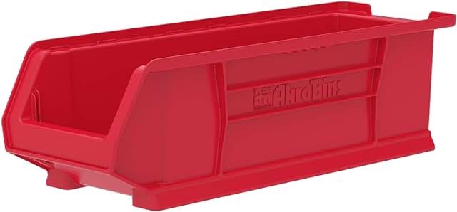 Akro-Mils 30283 Super-Size AkroBin Heavy Duty Stackable Storage Bin Plastic Container, (20-Inch L x 18-Inch W x 12-Inch H), Red, (1-Pack)