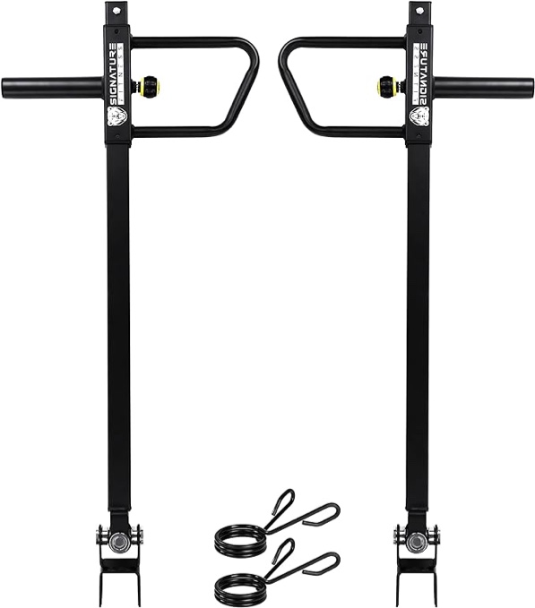 Signature Fitness Adjustable Lever Arms, Rated 600 LB Per Arm, Fits 2'' x 2'', 3'' x 2'', 3'' x 3'' Racks, Black, Pair