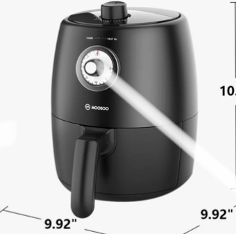MOOSOO Mini Small Air Fryer, Compact 2 Quart Air Fryer Temp/Time Dial Control With Air