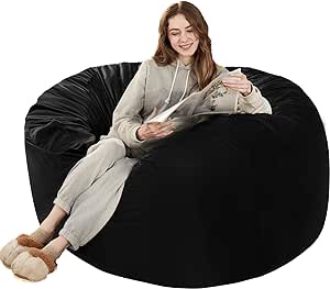 Bean Bag Chair, Black 