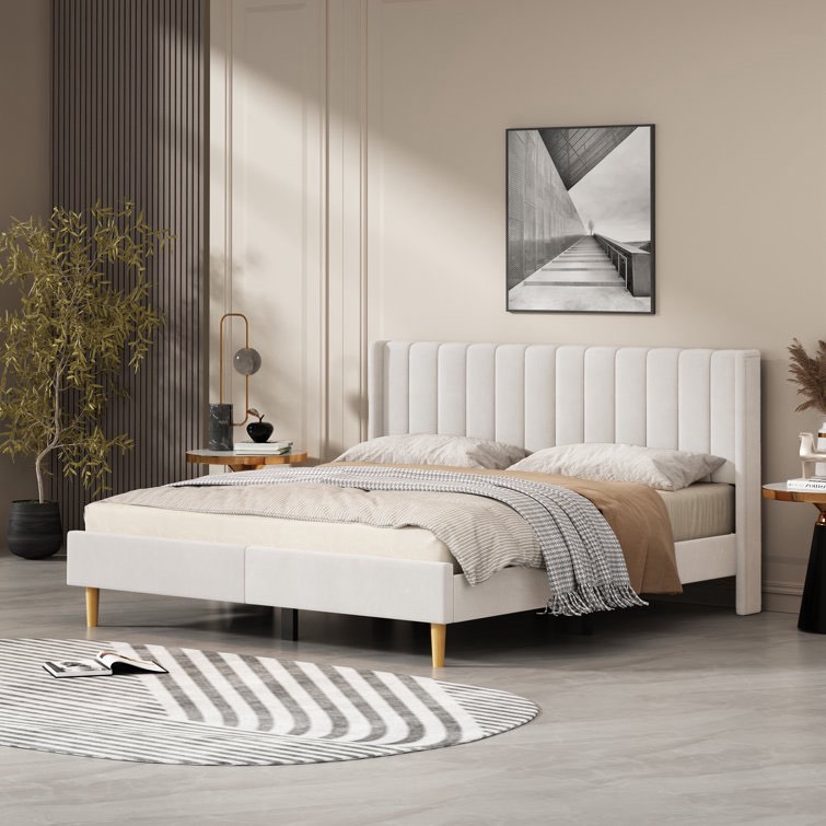 Torrick Upholstered Wingback Bed King