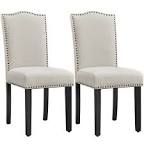 High Back Fabric Upholstered Dining Chairs with Nailhead Trim Set of 4 (incomplete )
