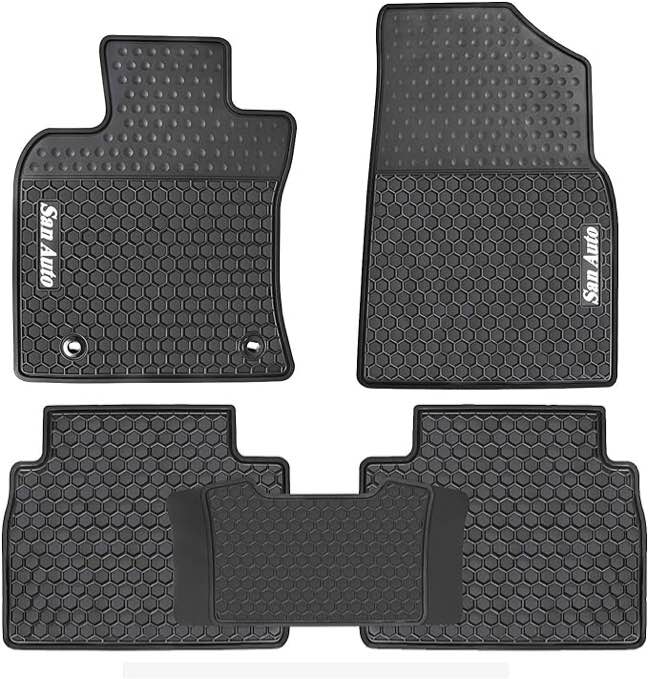 Car Floor Mats Custom Fit for Toyota Camry 8th 2018 2019 Rubber Black White Car Floor Liners Set All Weather Season Heavy Duty Odorless