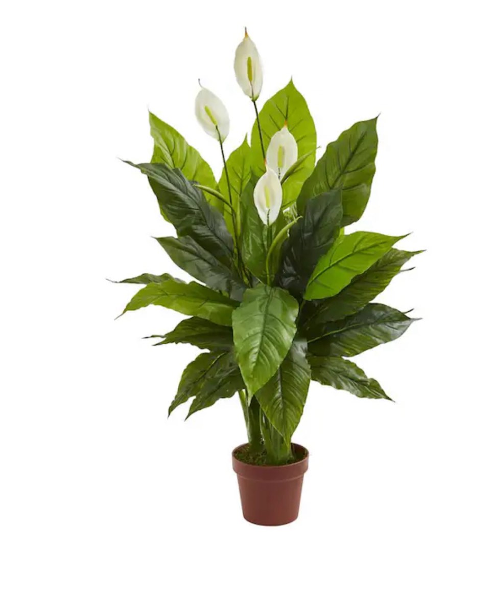  Nearly Natural  42 in. Spathiphyllum Artificial Plant (Real Touch)