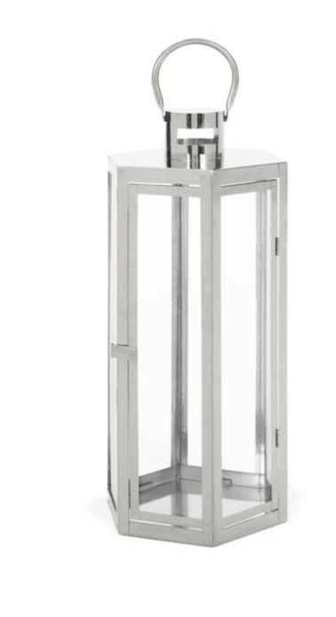  Noble House Brianna 9 in. x 23 in. Silver Stainless Steel Outdoor Patio Lantern