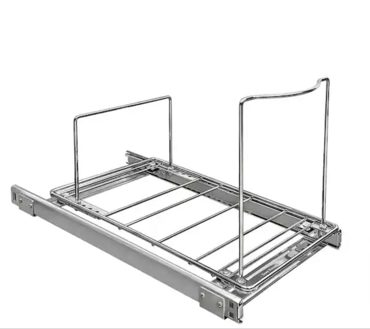 Pull Out Trash Can Under Cabinet Slide Out Organizer Slide Out Adjustable Shelf for Trash Cans - Chrome