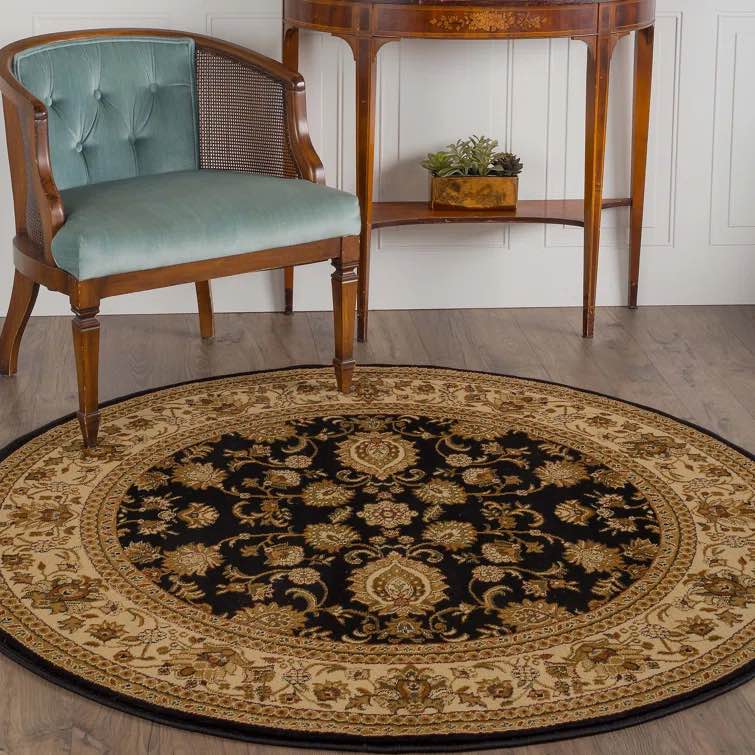 Clarence Oriental Black/Beige Area Rug