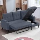 Stela 79.53'' Linen Sofa Bed