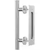 12 in. Stainless Steel Sliding Barn Door Handle Pull and Flush Hardware Set