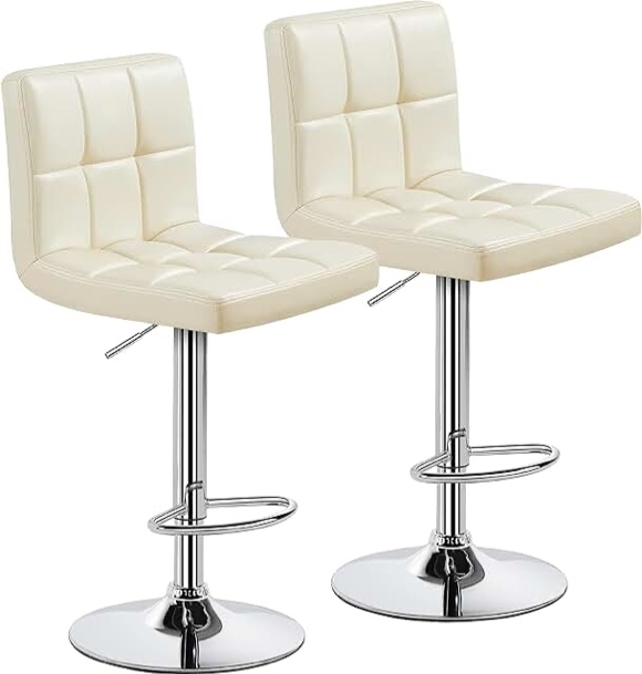 Cream leather bar stools