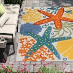 Beach themed colorful Area rug 