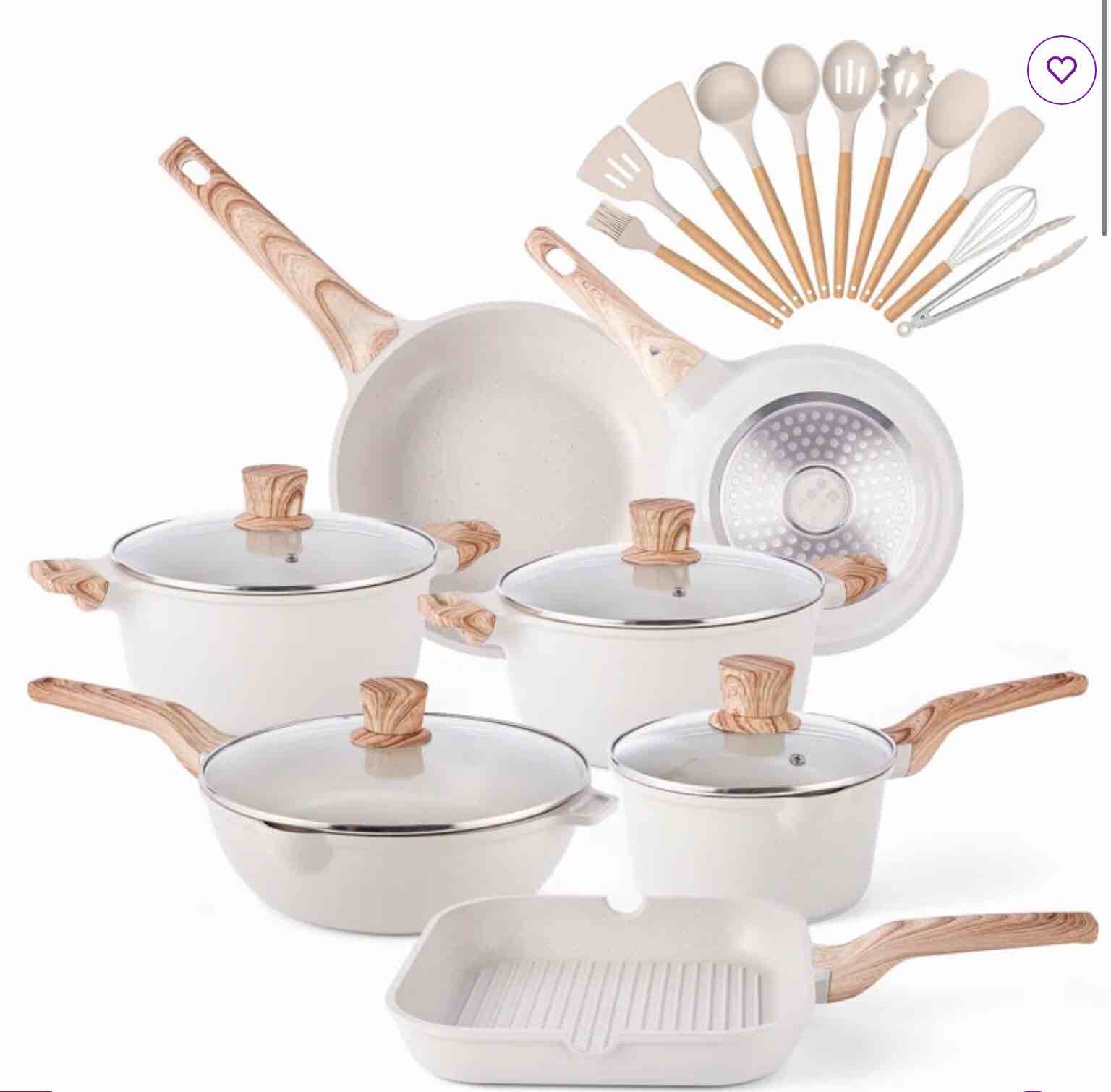 Caannasweis-22 Pieces Nonstick Cookware Sets