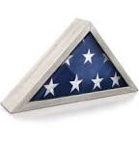 HBCY Creations Flag Display Case for 5' x 9.5' American Veteran Burial Flag Solid Wood Whitewashed Frame with Glass Front with Wall Mount or Standing Display, Flag Box for Burial Flag Whitewashed 9.5'x5' flag case