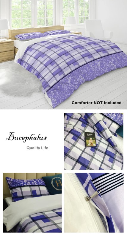Bucephalus Duvet Cover Set,Breathable Soft Patterned Bedding Set 