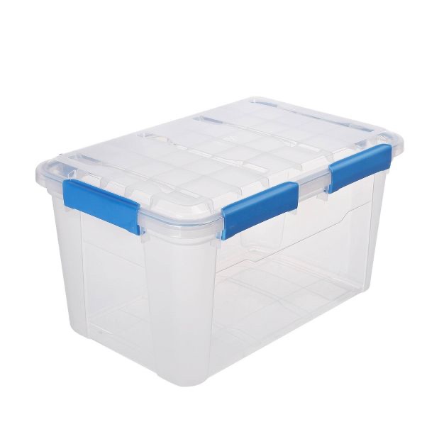 pack of  6 ct) Ezy Storage 52.8qt IP67 Waterproof Storage Box