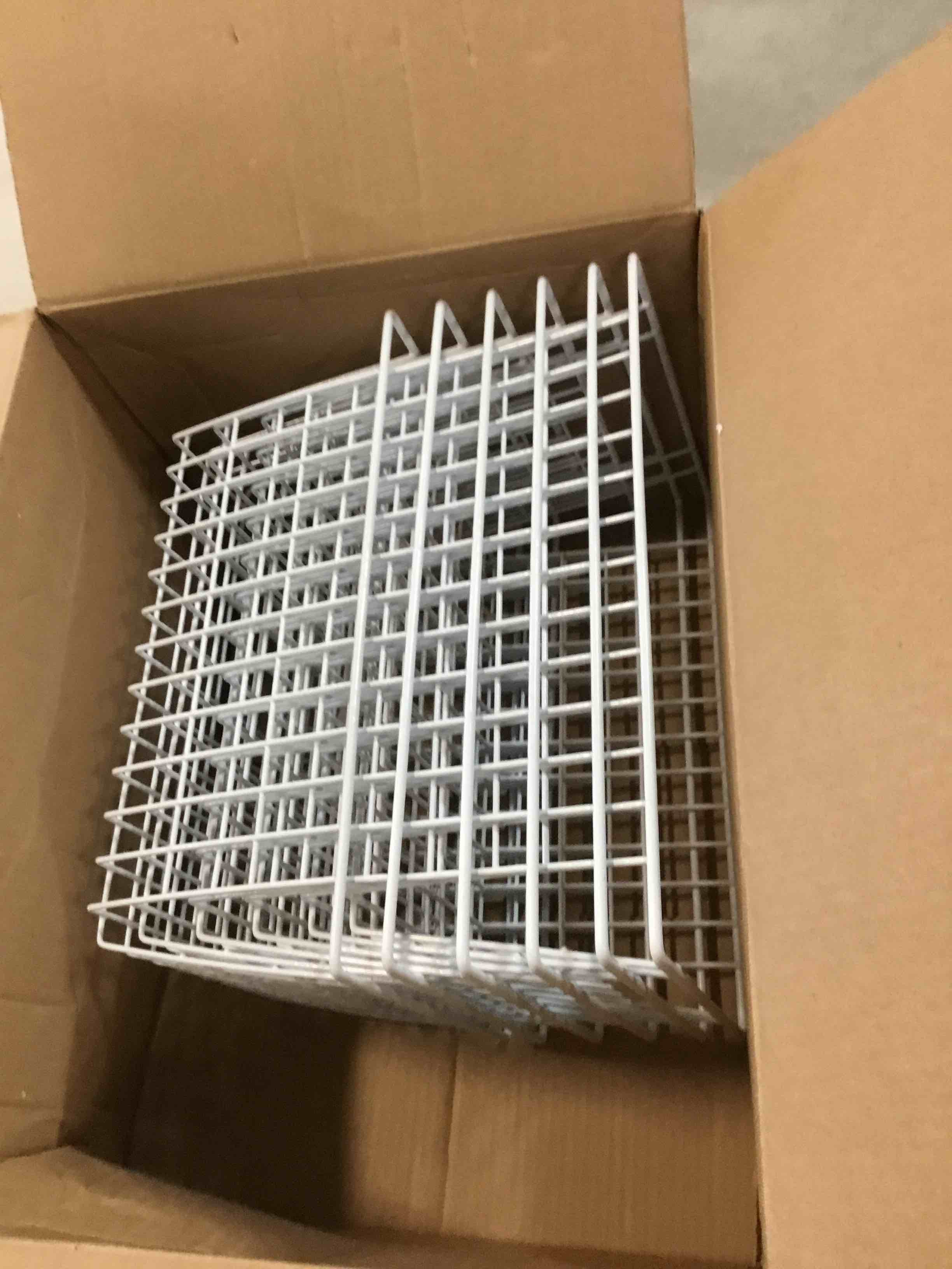 iPEGTOP Wire Stroage Baskets, 13.4 inch Farmhouse Metal Wire Basket Freezer Storage Organizer Bins with Handles for Kitchen Cabinets, Pantry, Closets, Bedrooms, Bathrooms, 6 Pack - White