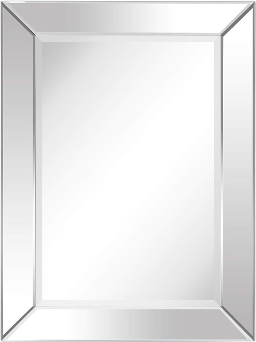 Empire Art Direct Solid Wood Frame Wall Mirror Wall-Mounted Mirrors, 1"-Beveled Center Mirror, Bathroom, Living Room ? Bedroom, 40" x 30", Ready to Hang