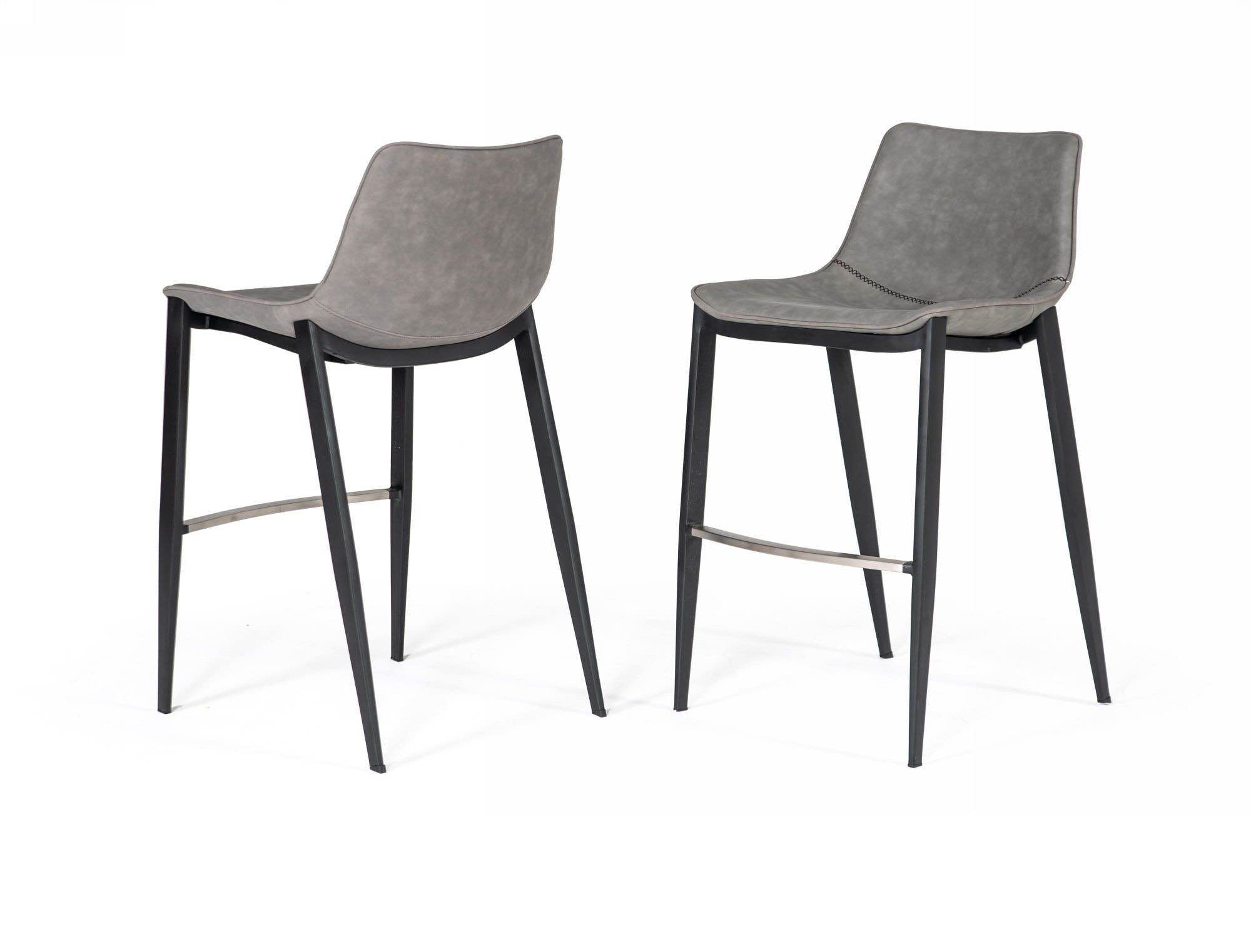 Modrest Jane - Modern Grey & Black Counter Stool (Set of 2)