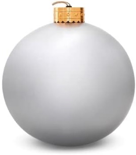 Elf Logic 24” Yardament - Large Inflatable Oversized Christmas Ornament - Outdoor Christmas Decoration - Use as Festive Christmas Yard Decoration (Silver) 2 pack